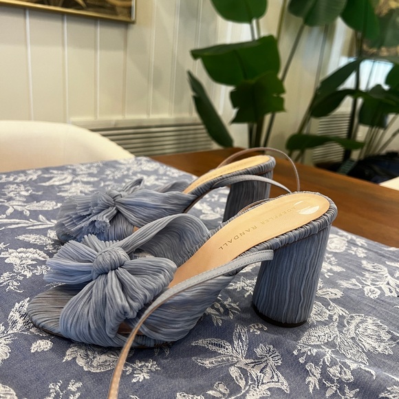 Loeffler Randall Blue Pleated Bow Heels - Picture 2 of 6